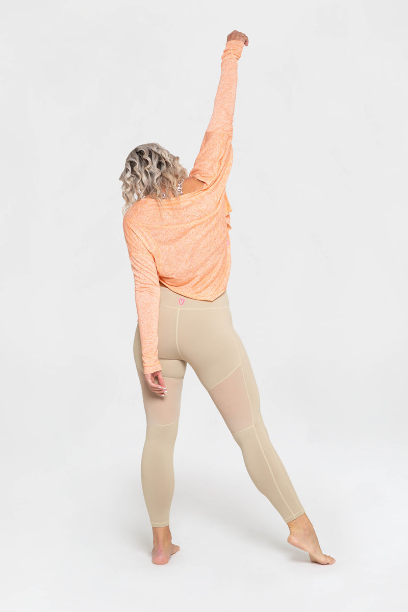 FRANKIES BIKINIS erin thermal legging, Beige Women's Leggings